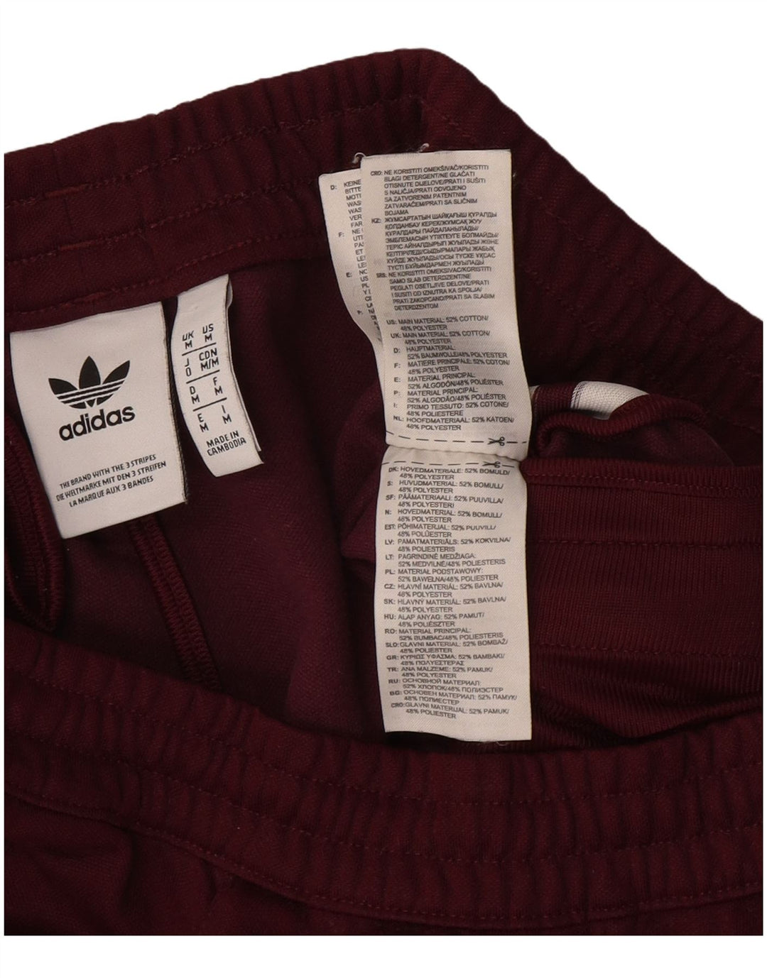 Pantaloni de trening Adidas pentru bărbați, bumbac mediu burgundy