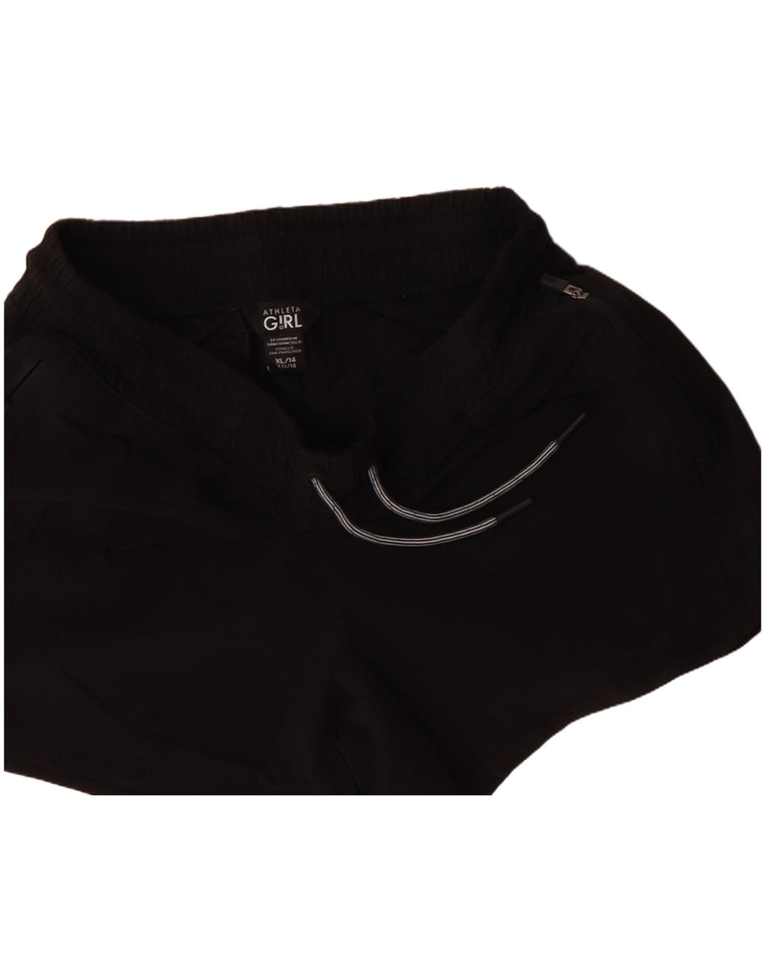 Pantaloni scurti sport fete Athleta 13-14 ani XL poliester negru