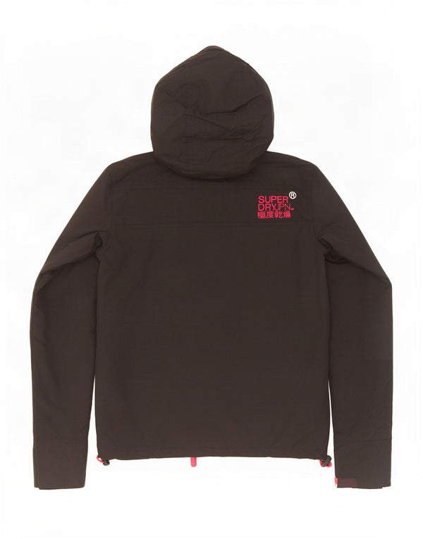 Jachetă de ploaie cu glugă Superdry pentru femei, UK 6 XS, nailon negru