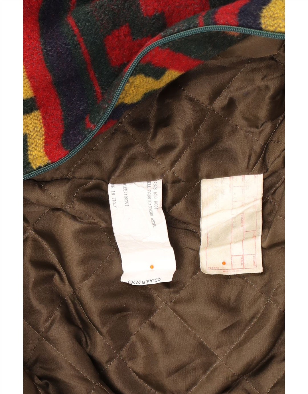 Jachetă vintage pentru bărbați, UK 40, lână geometrică, multicoloră, mare