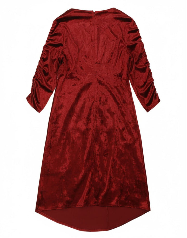 MARKS & SPENCER Womens 3/4 Sleeve Wrap Dress UK 14 Large Red Polyester