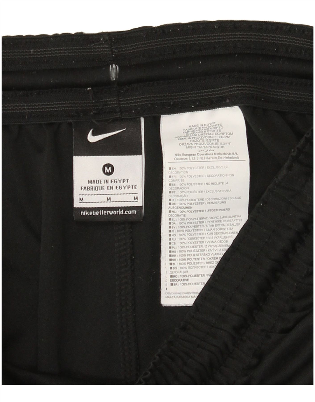 Pantaloni scurți sport Nike pentru bărbați, poliester mediu negru