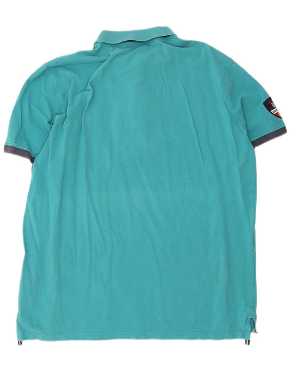 U.S. Polo Assn. Tricou polo pentru bărbați 2XL din bumbac color-bloc turcoaz
