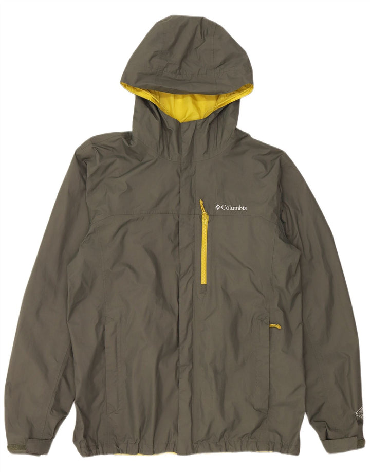 Jachetă de ploaie cu glugă Omni-Tech pentru bărbați COLUMBIA UK 40 Nailon mare kaki