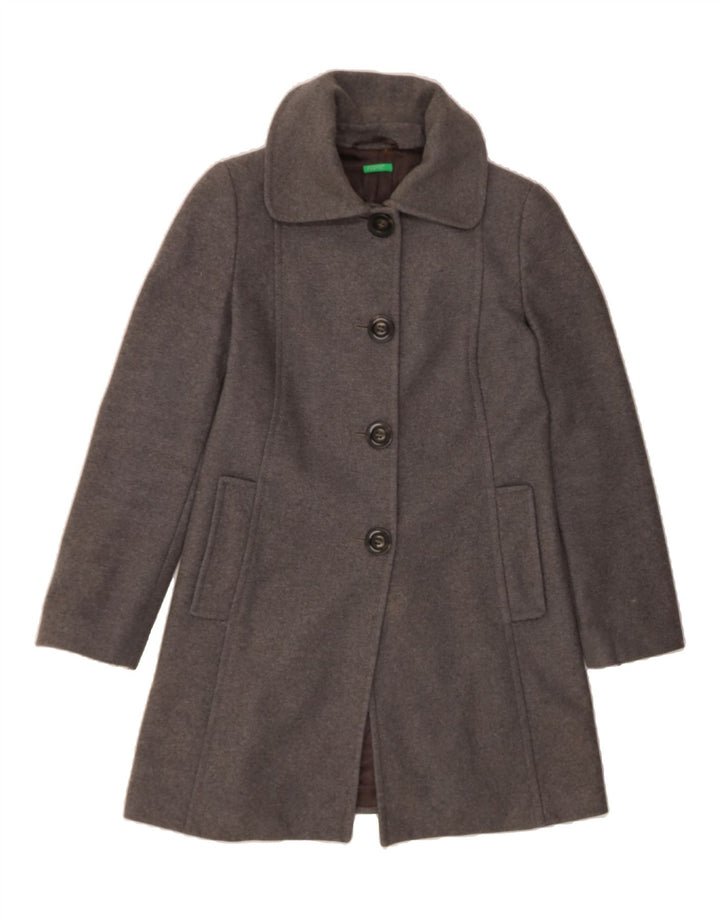 BENETTON Womens Overcoat UK 14 Medium Grey Vintage Benetton and Second-Hand Benetton from Messina Hembry 
