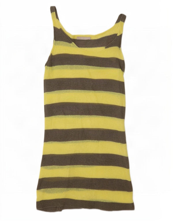 Stefanel Rochie Jumper fără mâneci pentru femei UK 12 Medium Yellow Dunge