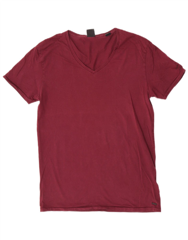 Tricou pentru bărbați Scotch & Soda Top din bumbac maro mediu