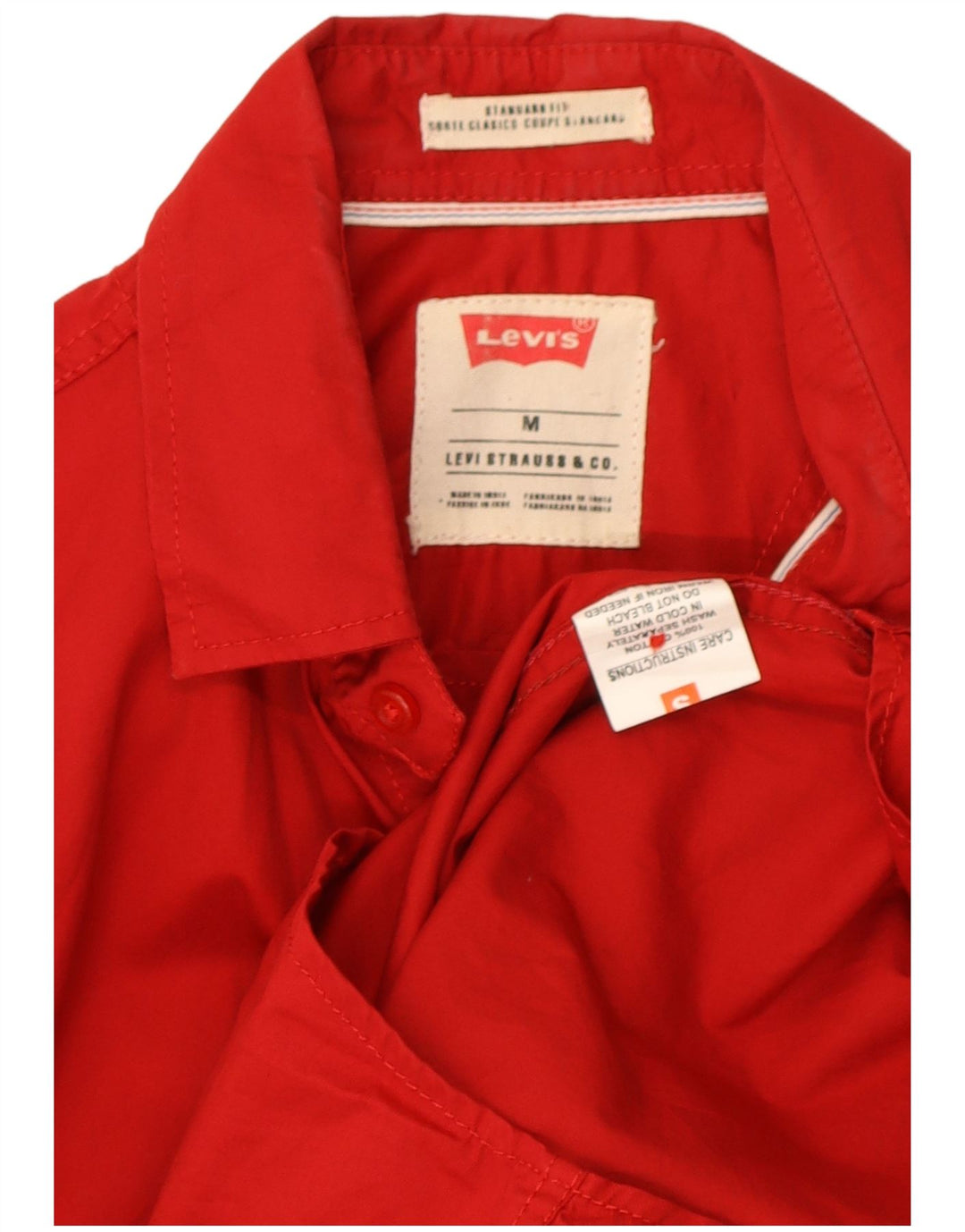 Cămașă Levi's Standard Fit pentru bărbați, bumbac roșu mediu