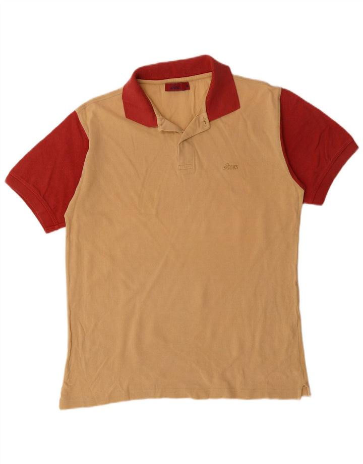 Tricou polo rugby ASICS pentru bărbați, bumbac color-bloc, bej mediu