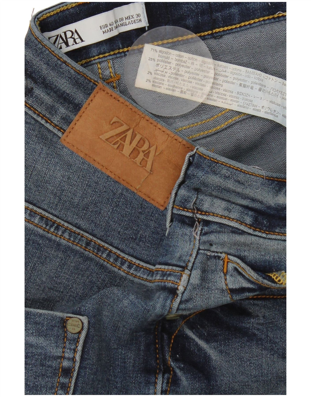 Blugi tăiați pentru femei Zara EU 40 Medium L30 L24 Bumbac albastru