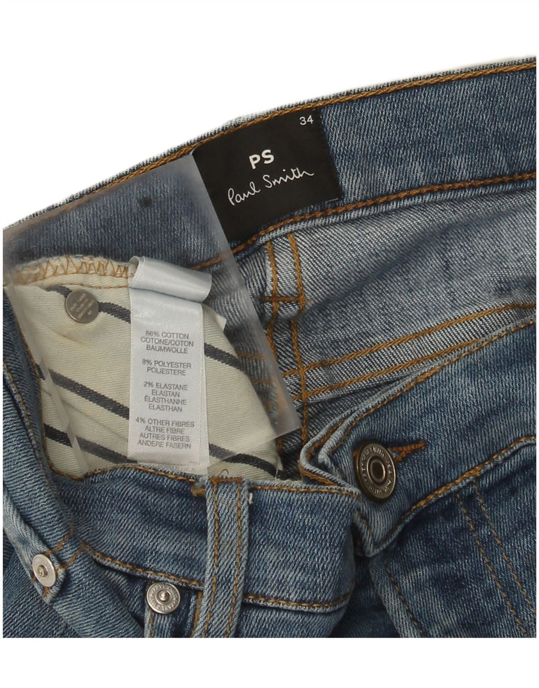 Blugi slim pentru bărbați Paul Smith L34 L33 Bumbac albastru
