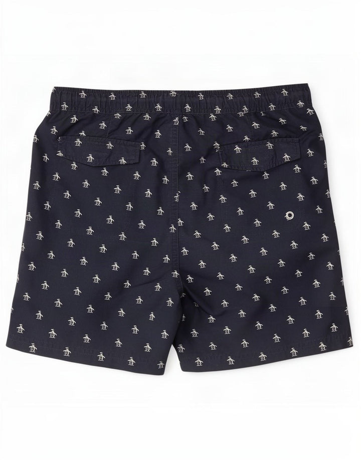 Pantaloni scurți de înot grafic pentru bărbați Penguin, albastru bleumarin mediu