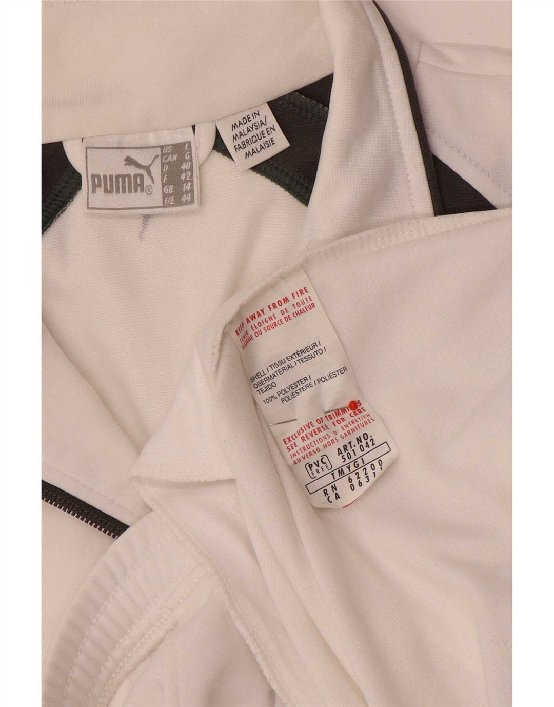 Jachetă de trening Puma pentru femei UK 14, mare, alb, poliester color bloc
