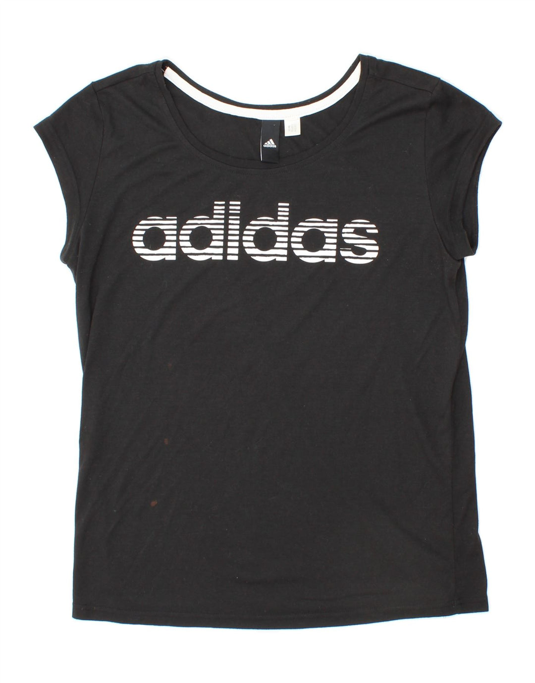 ADIDAS Womens Graphic T-Shirt Top UK 14 Medium Black Vintage Adidas and Second-Hand Adidas from Messina Hembry 