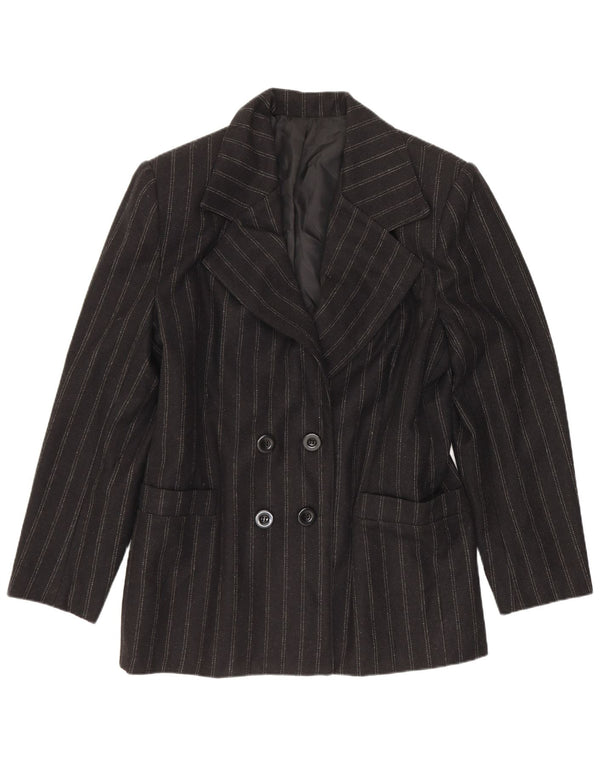 Jachetă vintage pentru femei la dublu piept IT 48 XL Lână cu dungi negre