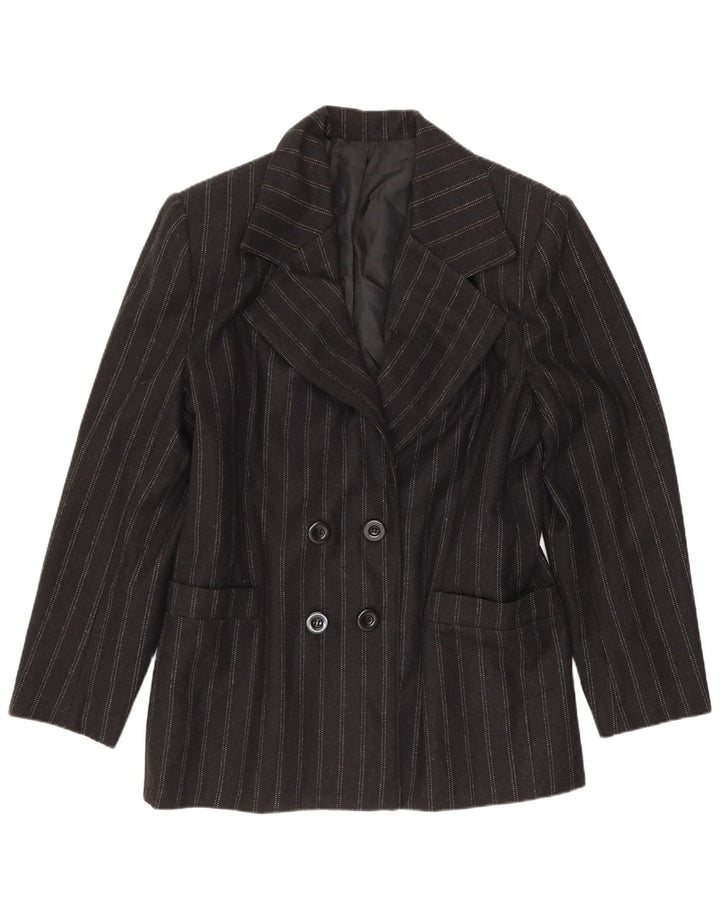 Jachetă vintage pentru femei la dublu piept IT 48 XL Lână cu dungi negre