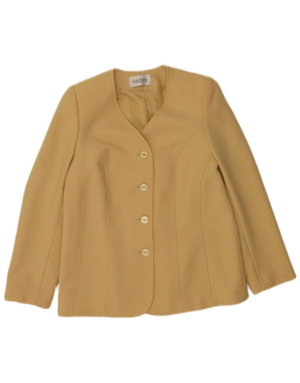 Jachetă pentru femei Eastex cu 4 nasturi, UK 14, poliester mediu bej