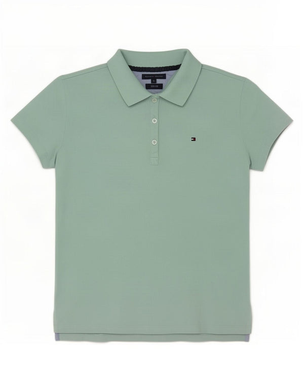 Cămașă polo Tommy Hilfiger pentru femei Slim Fit UK 12 Turcoaz mediu