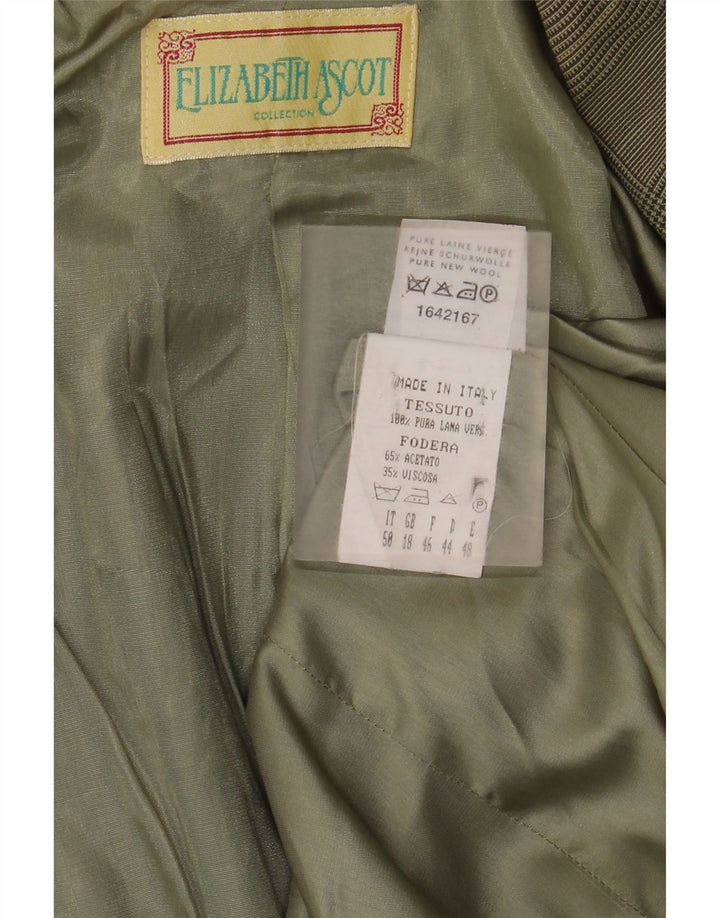Blazer pentru femei Elizabeth Ascot, cu 3 nasturi, UK 18 XL, verde, picior de găină