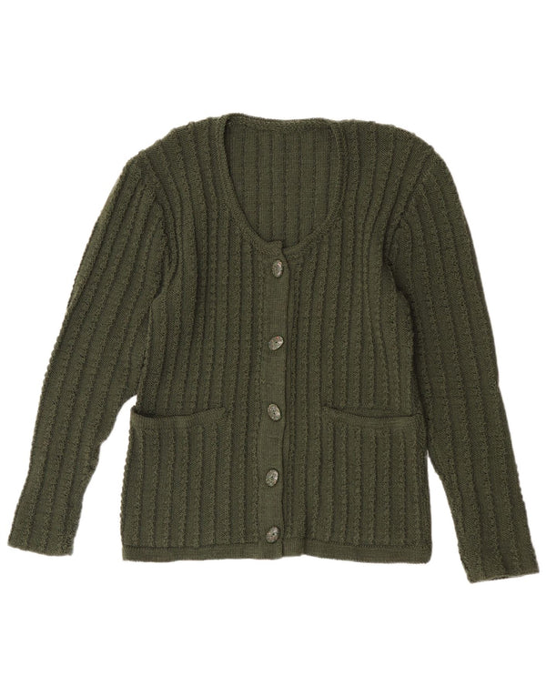 Pulover cardigan vintage pentru femei UK 14 verde mediu