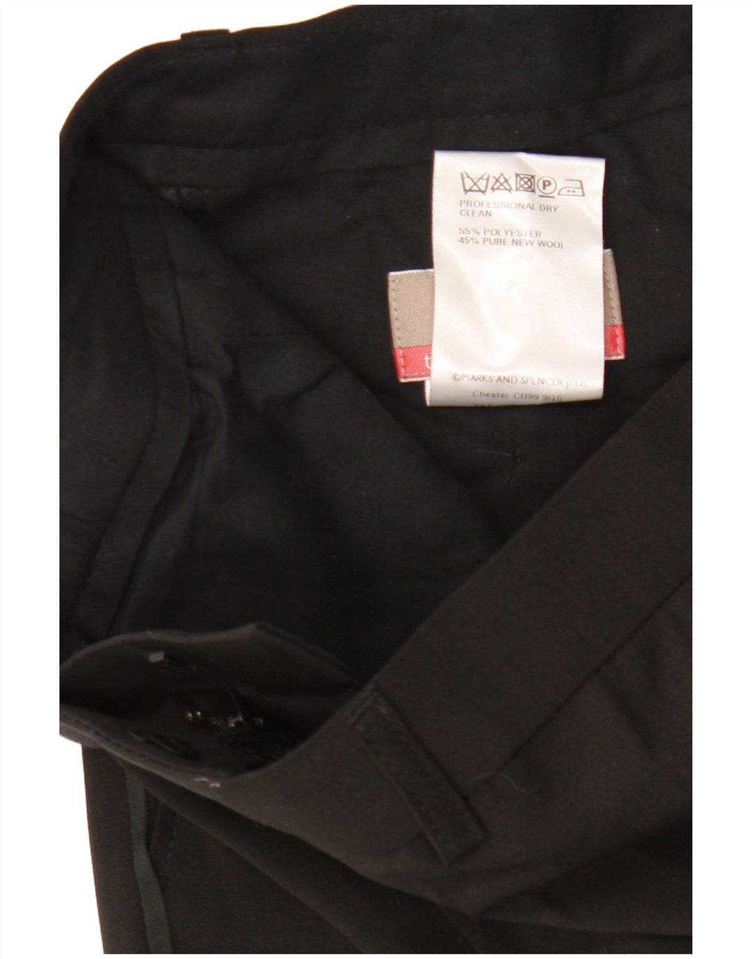 Marks & Spencer Pantaloni drepți pentru bărbați L32 L31 Poliester negru