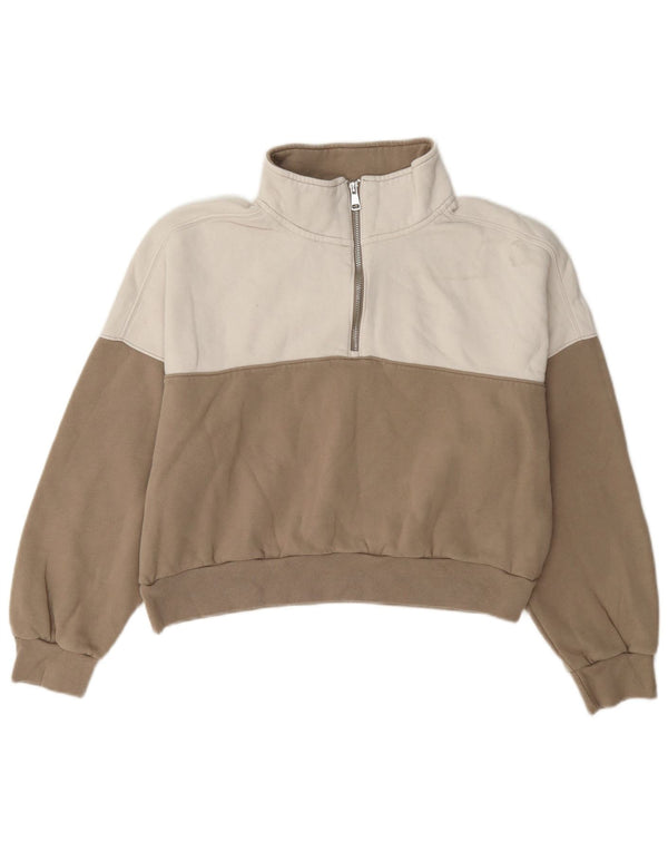 Pulover crop pentru femei Abercrombie & Fitch UK 14 Medium Gri