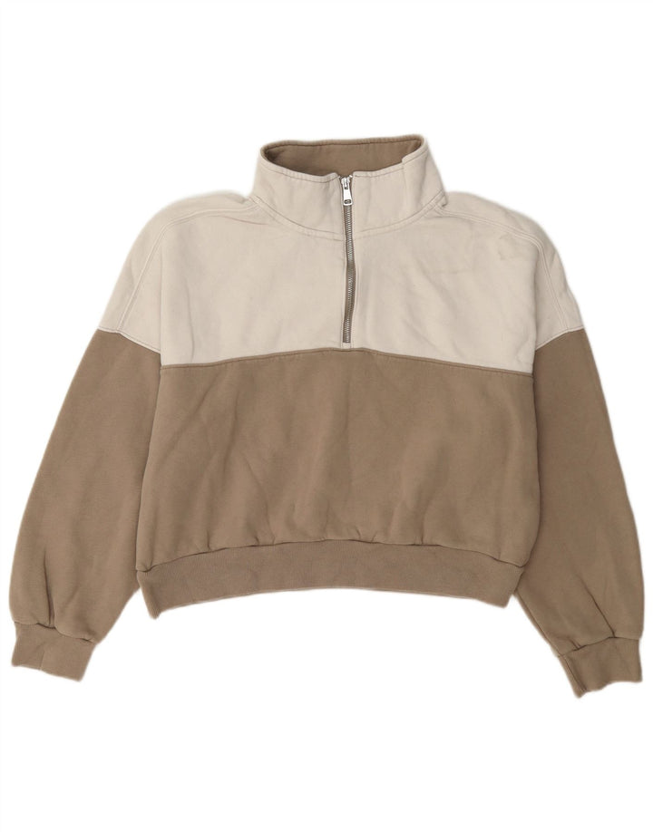 Pulover crop pentru femei Abercrombie & Fitch UK 14 Medium Gri