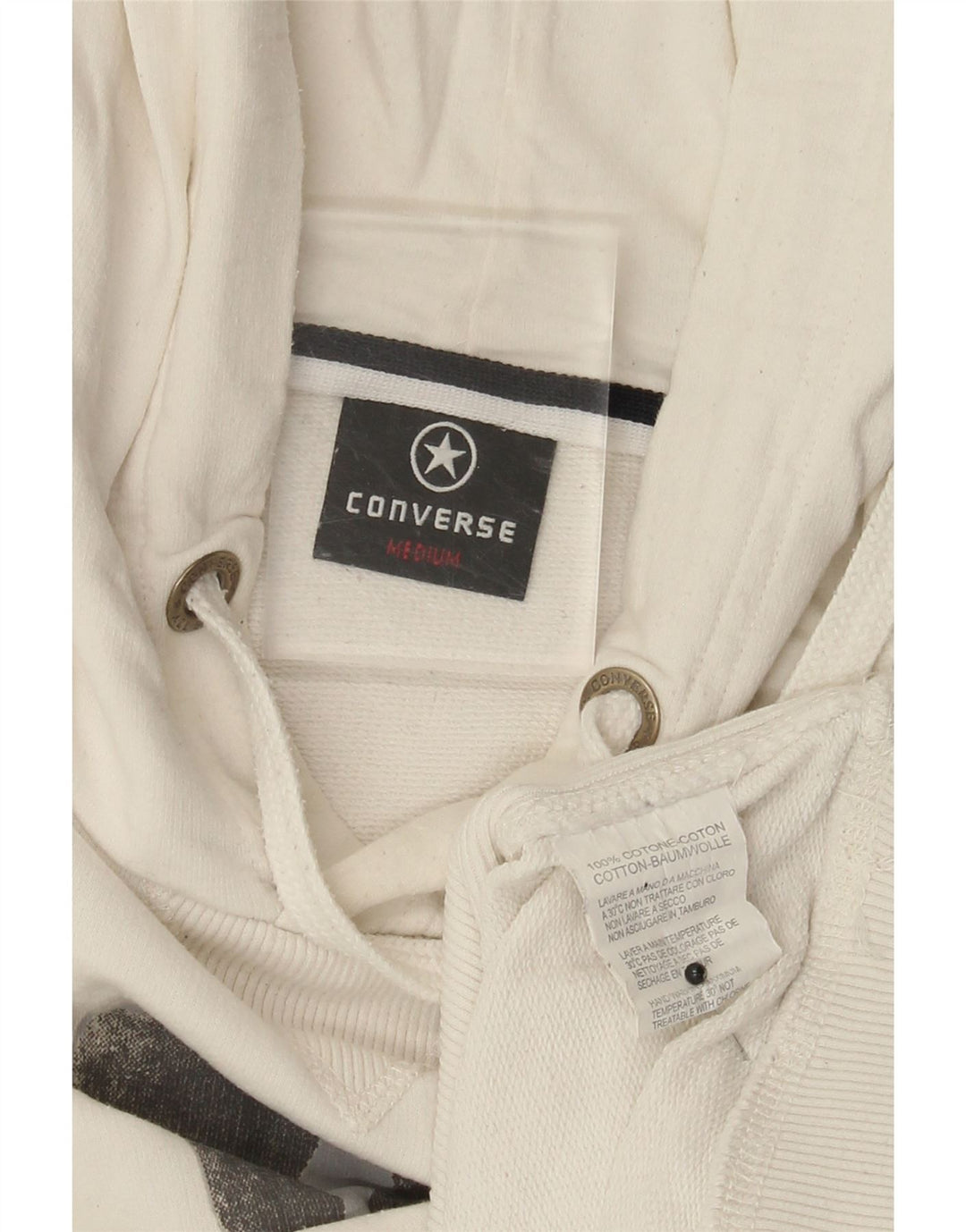 Pulover pentru bărbați Converse Graphic Hoodie, mediu alb, bumbac