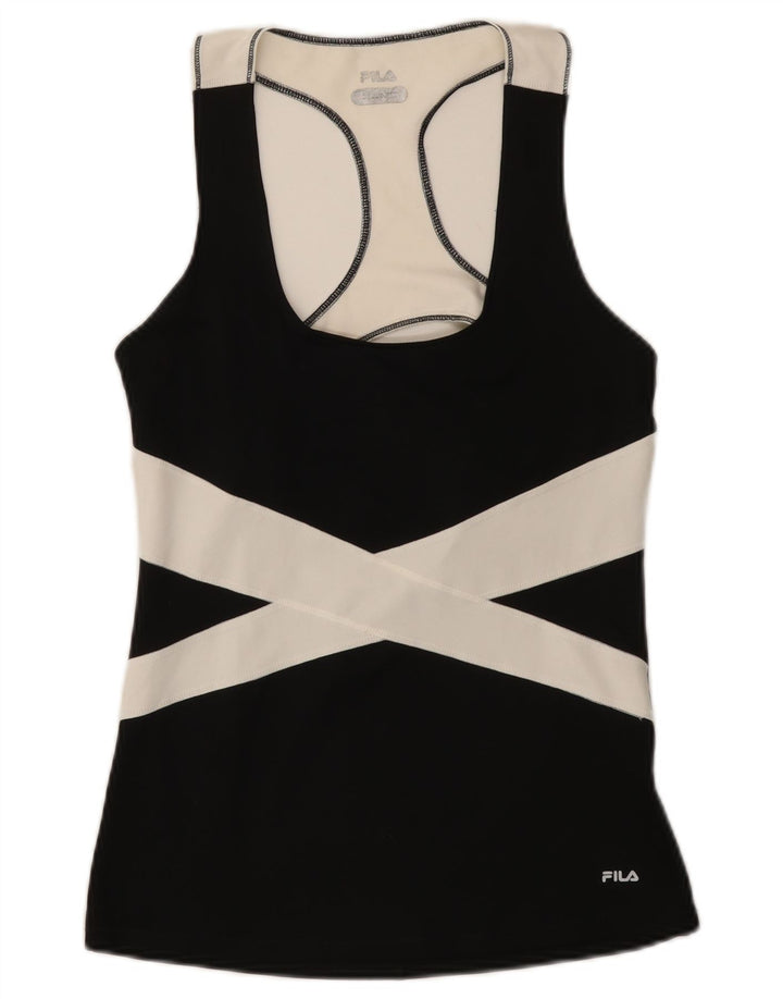 Vestă pentru femei Fila UK 14, mare, negru, poliester color bloc
