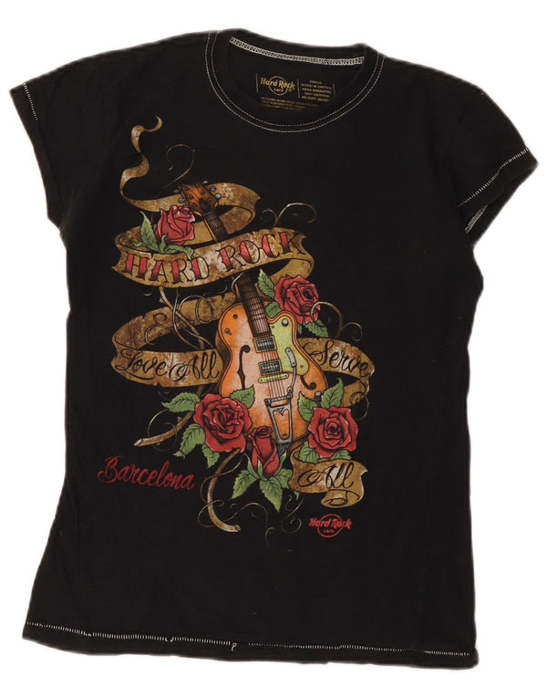 HARD ROCK CAFE Tricou grafic Barcelona pentru femei Top UK 10 Small Black