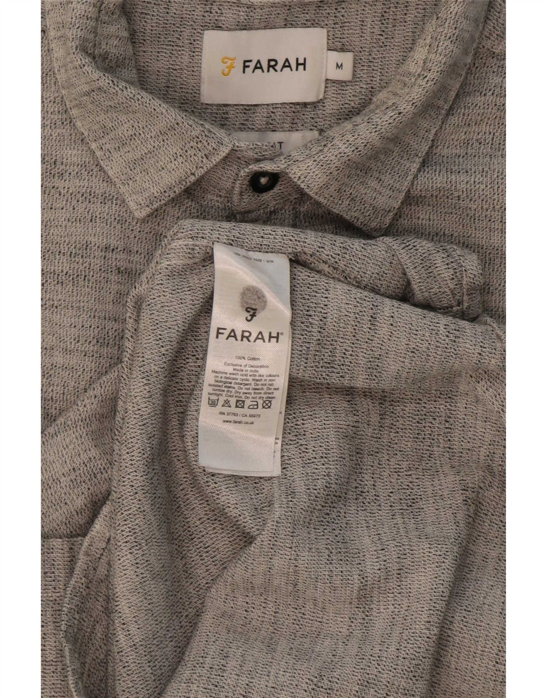 Cămașă pentru bărbați Farah, bumbac cu pete, gri mediu