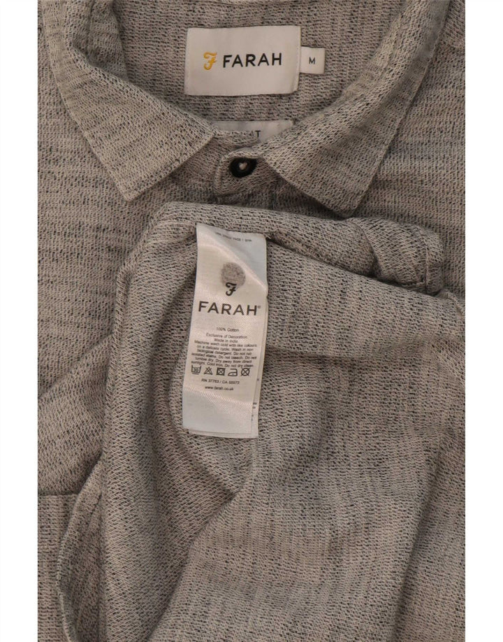 Cămașă pentru bărbați Farah, bumbac cu pete, gri mediu