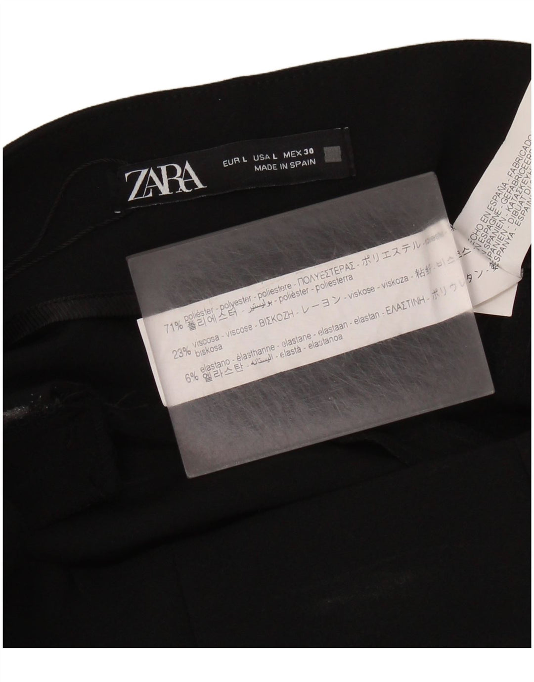 Pantaloni casual pentru femei Bootcut ZARA, mari, negru, poliester