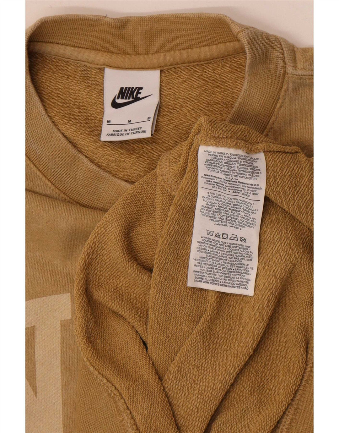 Hanorac grafic pentru bărbați Nike Pulover din bumbac maro mediu