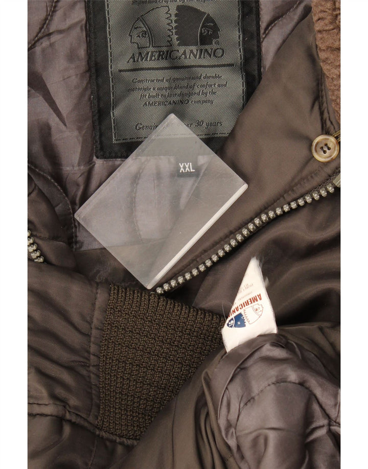 Americanino Bomber Jacket pentru bărbați UK 44 2XL Maro Nylon
