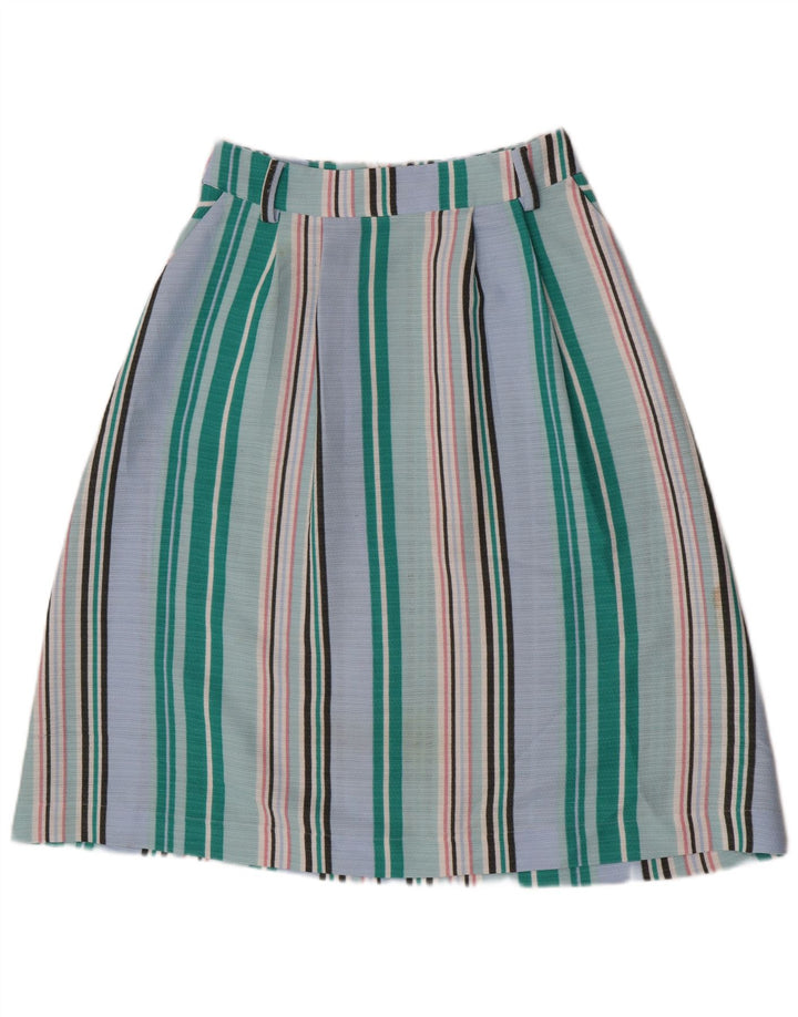 Oasis Fustă A-Line pentru femei UK 10 Small W27 Poliester cu dungi albastre