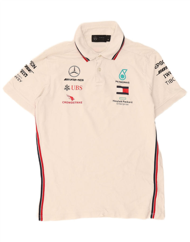 Tricou polo vintage pentru bărbați, bumbac cu dungi albe medii