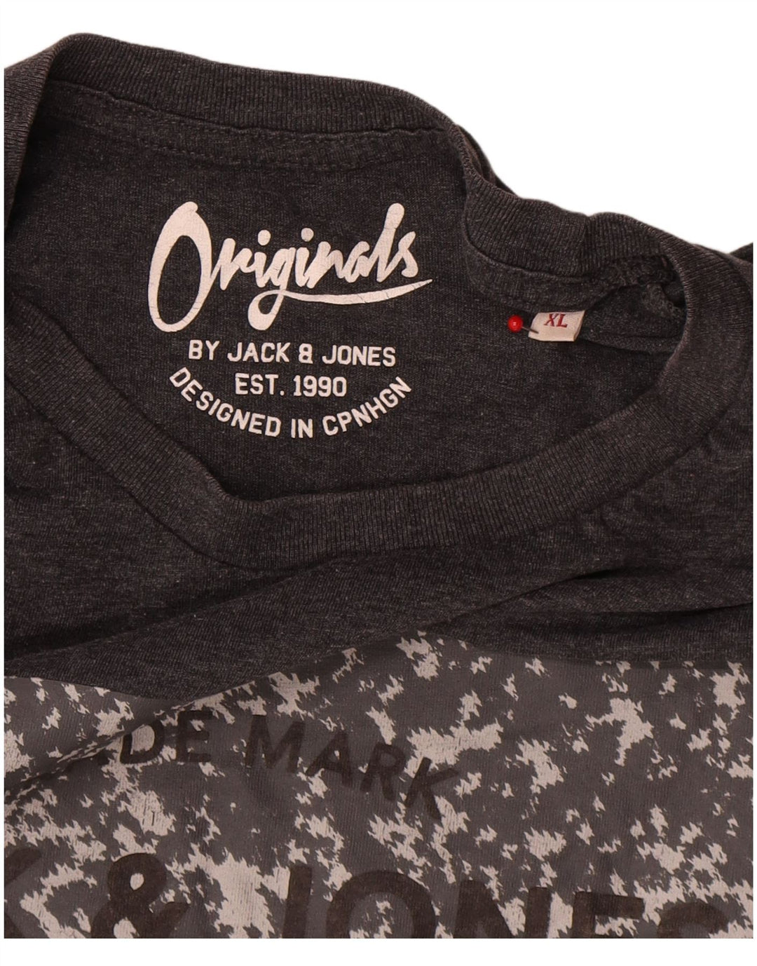 Tricou grafic Jack & Jones pentru bărbați Top XL bumbac gri