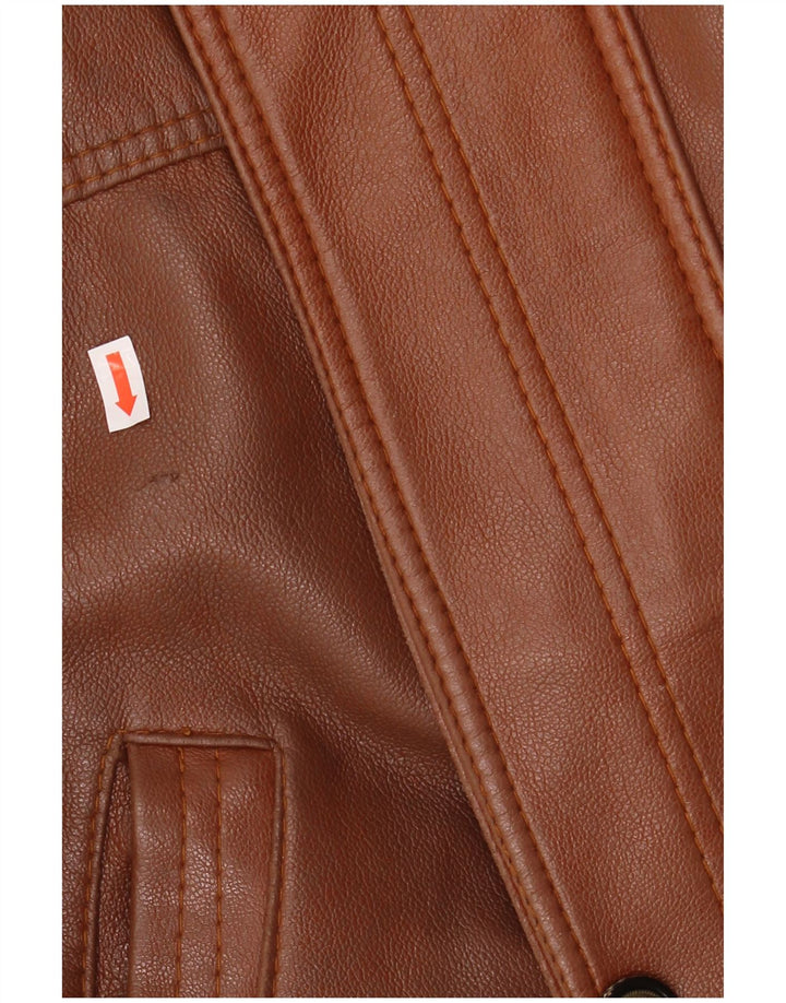 Jachetă de piele vintage pentru bărbați UK 38 maro mediu