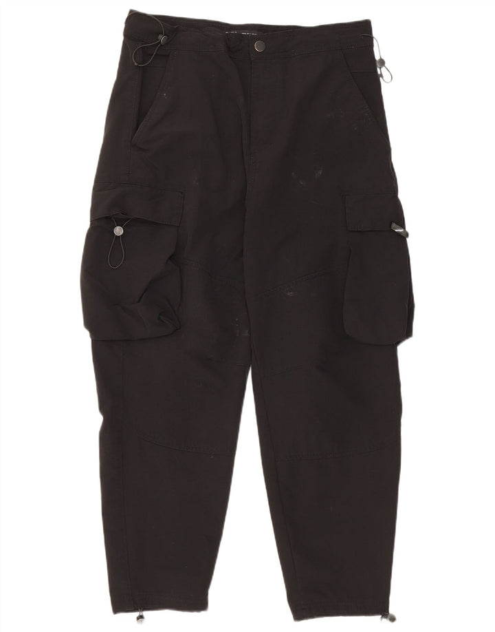 Pantaloni cargo conici tăiați pentru bărbați Zara Mediu L32 L24 Negri