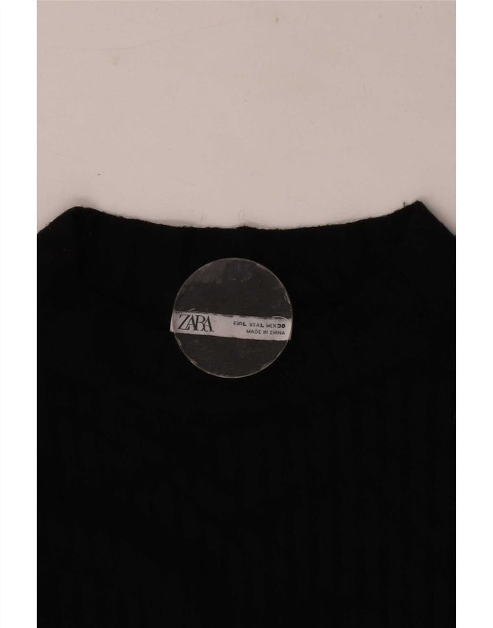 Top femeie Zara cu mânecă lungă UK 14 mare negru