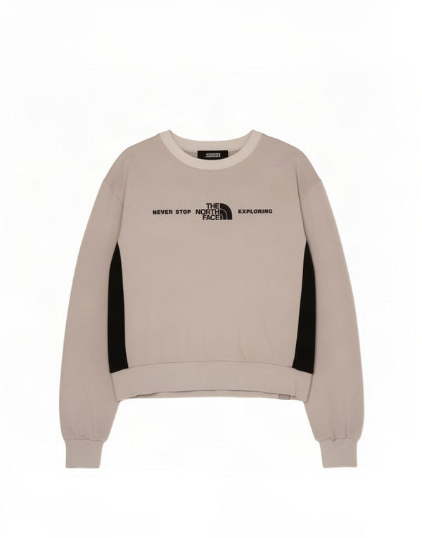 The North Face Womens Sweatshirt Jumper UK 16 Large Grey Colourblock