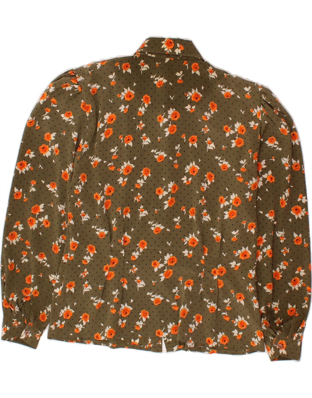 MICHEL AMBERS Womens 2 Piece Set UK 12 Medium Khaki Floral Polyester Vintage Michel Ambers and Second-Hand Michel Ambers from Messina Hembry 