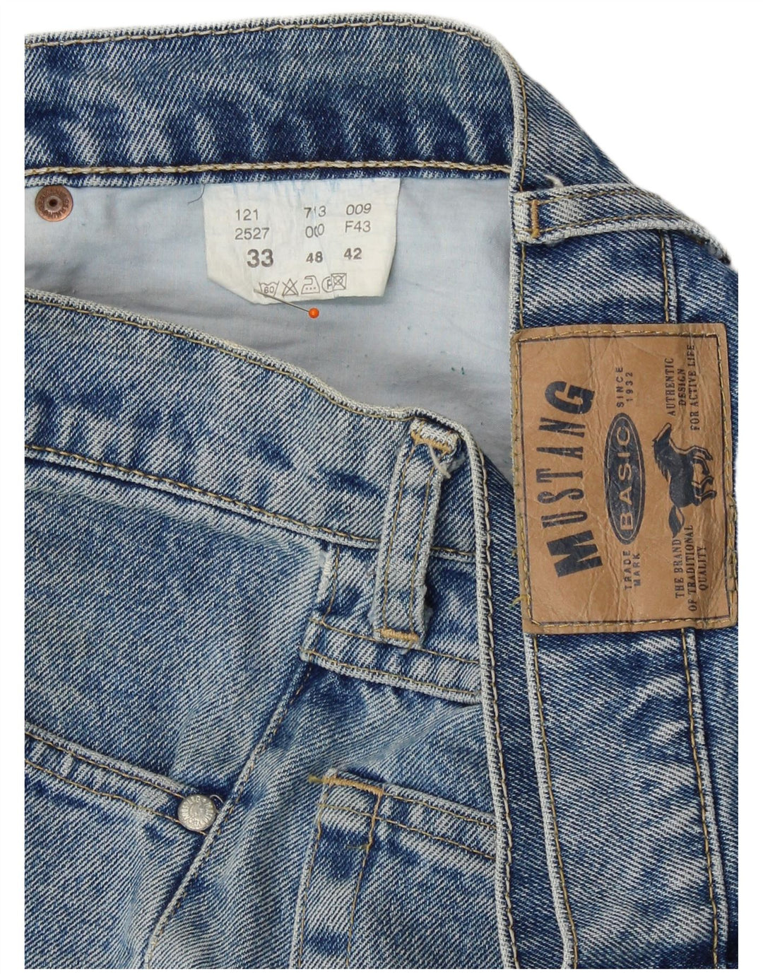Pantaloni scurți din denim cu talie înaltă pentru femei MUSTANG W33, bumbac albastru mare