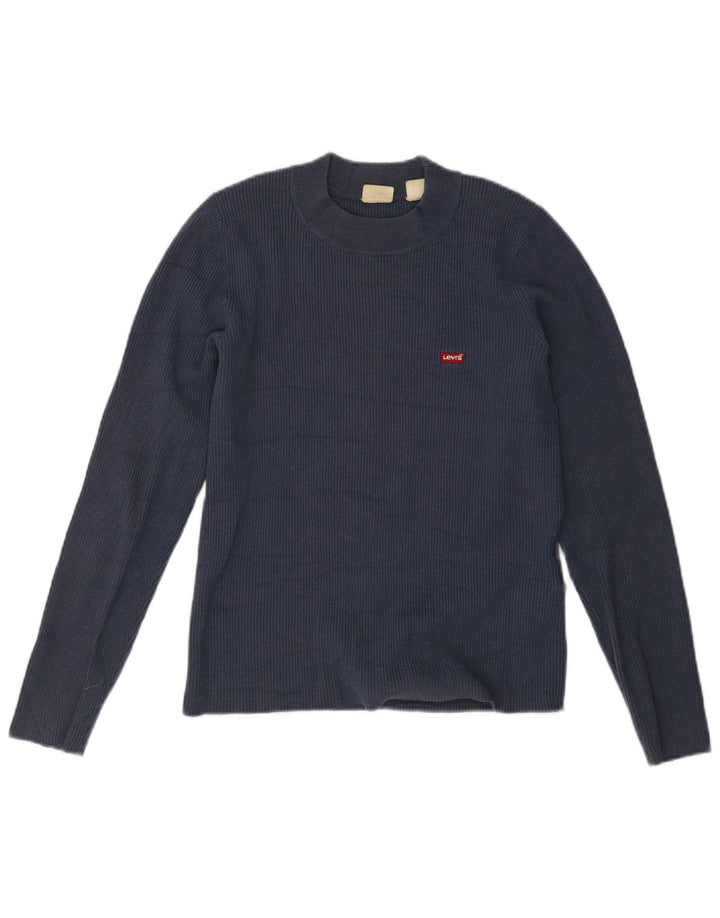 Top pentru femei Levi's cu mânecă lungă UK 14 mare, albastru marin acrilic