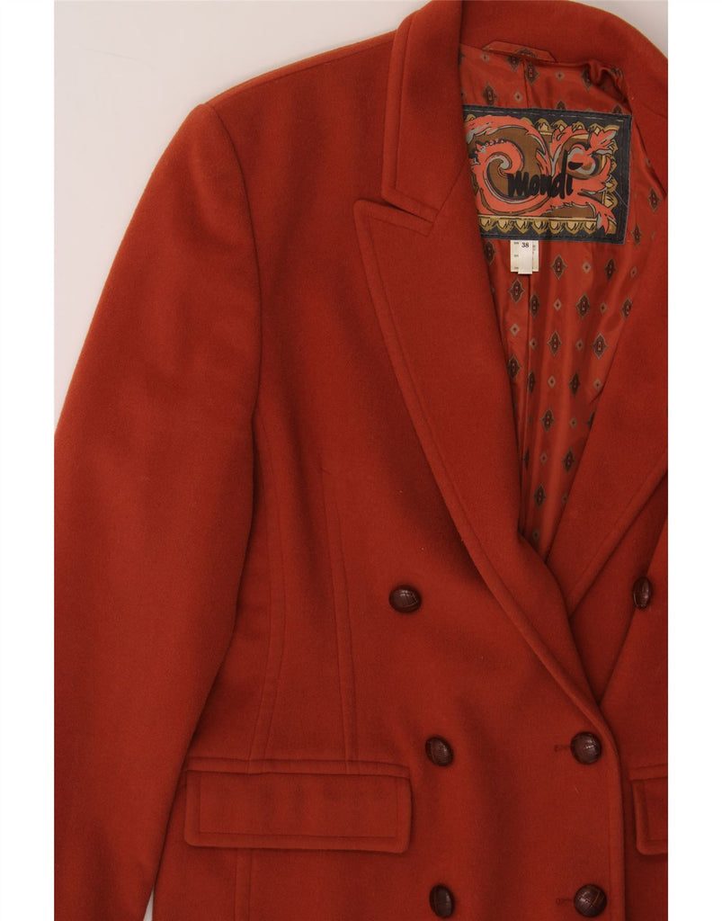 MONDI Womens Double Breasted Blazer Jacket EU 38 Medium Orange New Wool Vintage Mondi and Second-Hand Mondi from Messina Hembry 