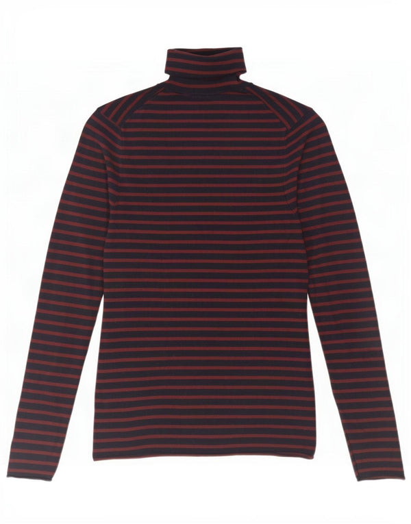 Top femeie Zara cu mânecă lungă UK 12 Medium bleumarin, viscoză cu dungi