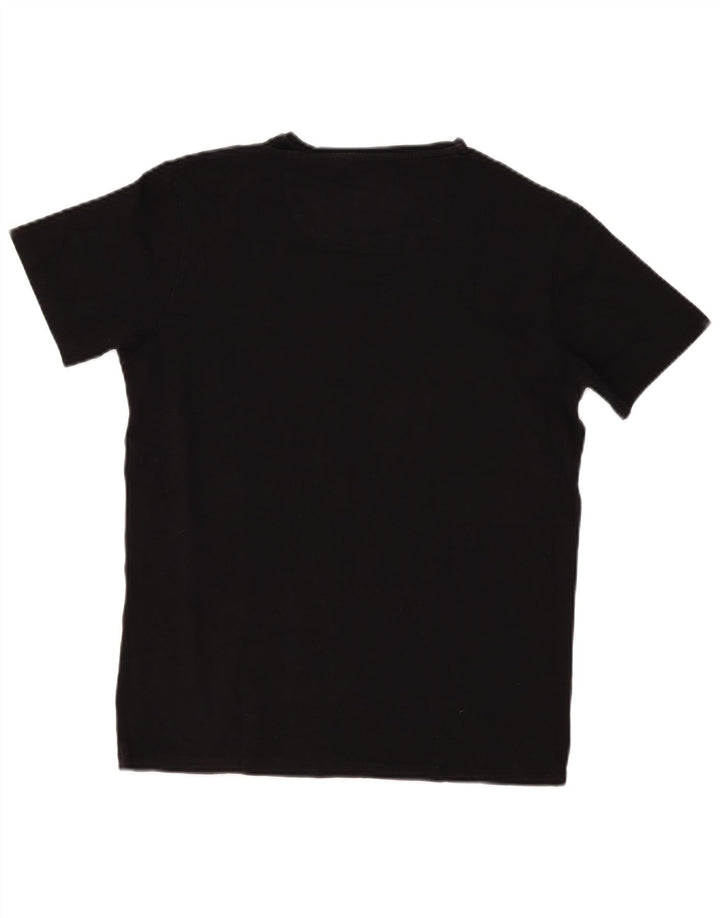 Tricou Massimo Dutti pentru bărbați, cu mânecă scurtă, slim Fit Top mediu negru