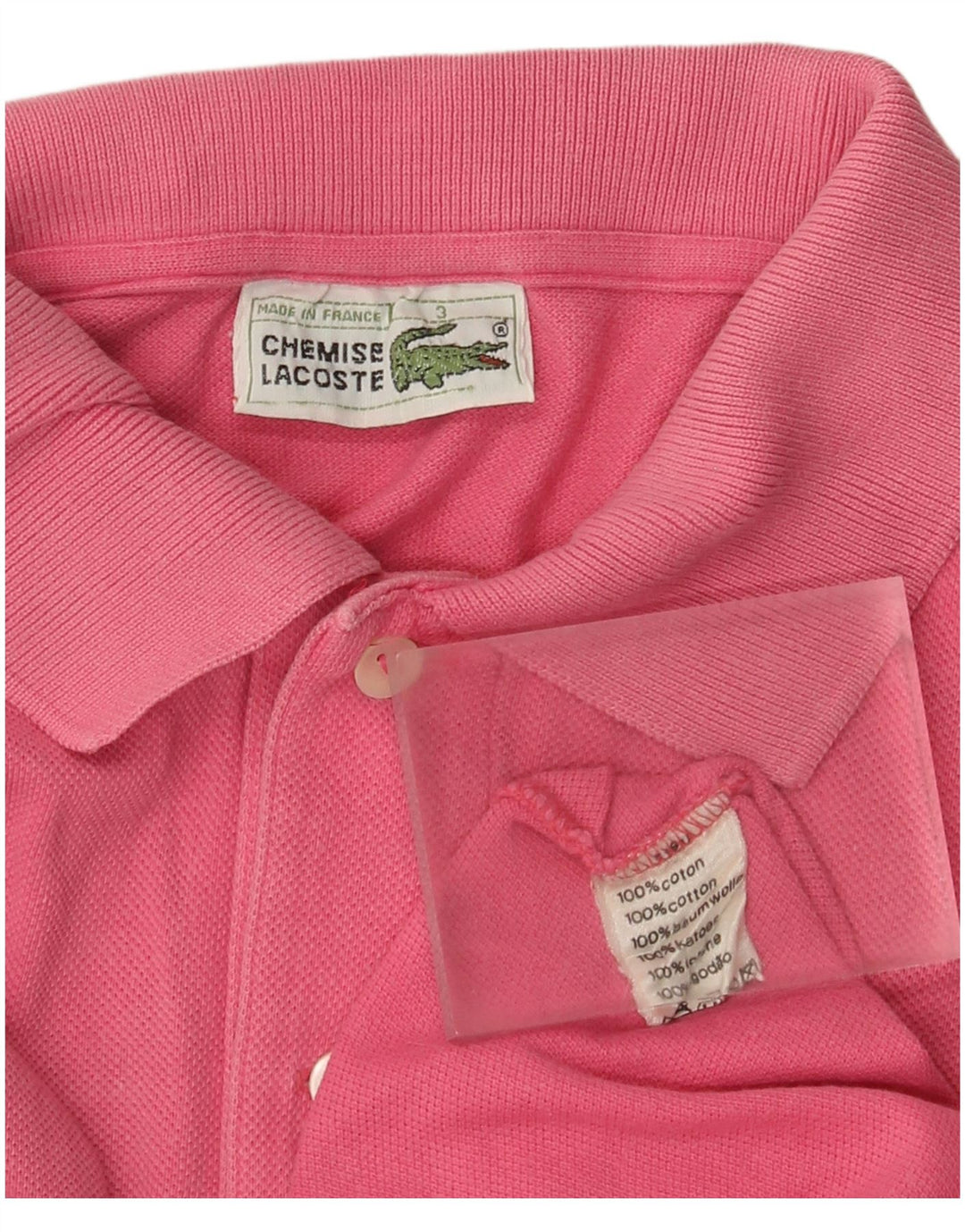 Tricou polo pentru bărbați Lacoste Mărimea 3 Bumbac roz mic