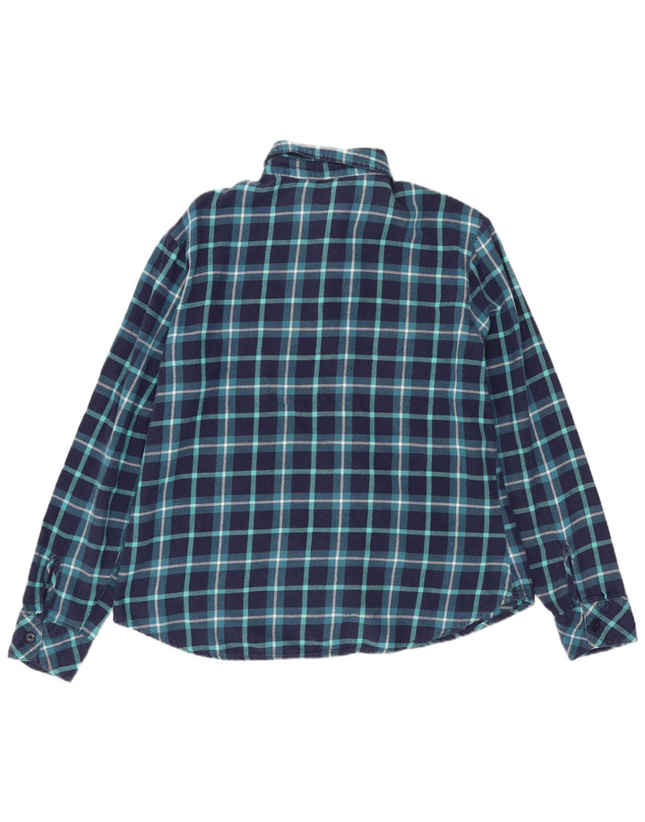 Cămașă de flanel LEE Riders pentru femei UK 14 Medium, bleumarin, carouri